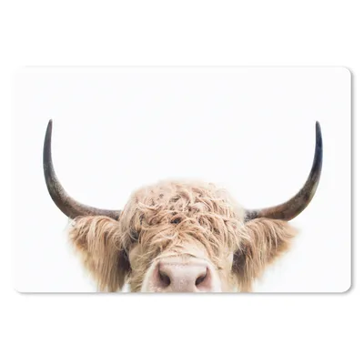 Produktbild von MuchoWow® Mauspad Mousepad Kuh - Hörner - Tiere - Natur 27x18 cm - Mousepads - Maus Mat - Pad - Mausunterlage - Büroartikel - Desk Matten