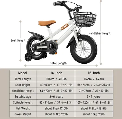 Produktbild von Kinderfahrrad mit Stützrädern – 14 Zoll, blau, ideal für Mädchen von 3-7 Jahren, ausgestattet mit Korb für zusätzlichen Spaß