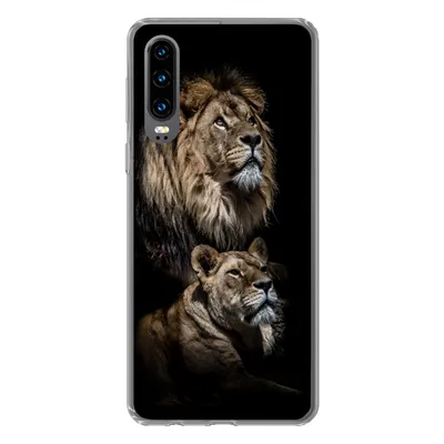Produktbild von MuchoWow® Handyhülle Schutzhülle Hülle für Huawei P30 Löwe - Löwin - Porträt Silikon Softcase Handy Hülle - Kartenbesitzer