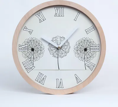 Produktbild von Holzuhr 20fi cm wanduhr - weiße Spitzen - Löwenzahn
