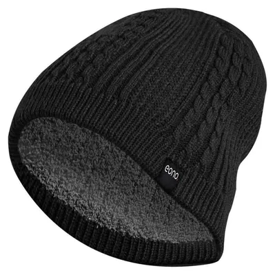 Zdjęcie produktu dla Czapka uni , ciepła beanie, czarna, wykonana z akrylu, z podszewką z polaru