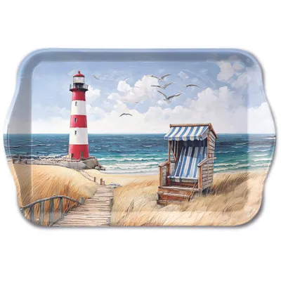 Produktbild von Tablett klein Beach Walk - Spazieren am Strand 20,8x13,6cm Ambiente Tablett Maritim