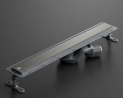 Produktbild von Eleganter Schwarz Matt Linienablauf 60cm, 61 l/min