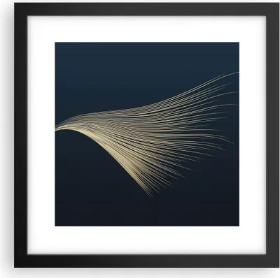 Produktbild von Gerahmtes Poster - Schwarzer Rahmen - Golden Borsten Abstraktion - 30x30 cm - Wand Bild - Wanddeko - Wandbilder - Kunstposter - Wandposter - Bilderrahmen - Bilder - Kunstdruck - P2BAC30x30-4734