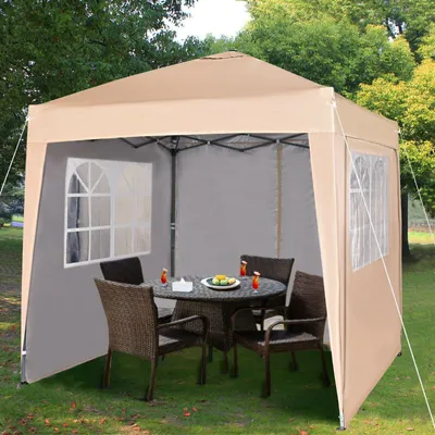 Produktbild von MCC® 2x2 Meter Pavillon, Gartenpavillon, Faltpavillon, Festzelt, Partyzelt, mit 4 Abnehmbaren Seitenteilen, Beige