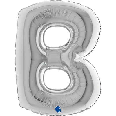 Produktbild von Riesenbuchstabe Folienballon 40"/102cm | Silber #B