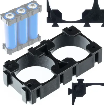 Produktbild von Rosfix Gehäuse 1x2 für 2x 18650 Li-Ion Akkus – Kunststoffhalterung für Akkupack-Montage | Modular Steckbar | Kompatibel mit 18650 Zellen