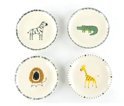 Produktbild von CreaTable, 24704, Safari Bunt, Tellerset 4-tlg, Steinzeug
