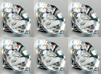 Produktbild von 6er Set Deko Diamanten klar D. 5cm Glas geschliffen Formano