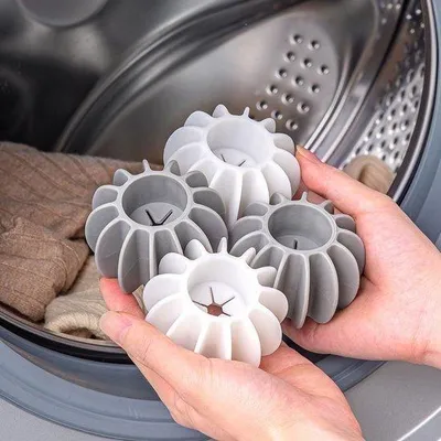 Produktbild von Silikonische Staub- und Schmutzballen, für Waschmaschinen geeignet, 4-teiliges Set