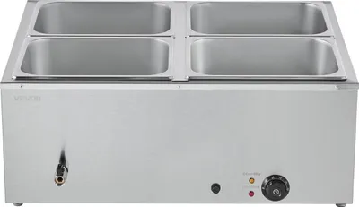 Obrázek produktu pro Komerční ohřívač jídla 4-Pan 1500W pultový bufet Bain Marie s víkem