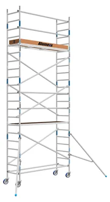 Imagen del producto de Andamio - Altura máxima: 7,3 metros - Altura de trabajo: 2,5 metros - Longitud de la plataforma: Aluminio - Uso semi-profesional - Andamio