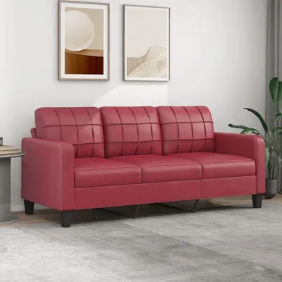 Produktbild von 3-Sitzer-Sofa Weinrot 180 cm Kunstleder