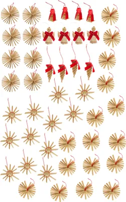 Produktbild von Weihnachtsanhänger Sterne Stroh, ideal für Geschenke + Weihnachtsbaum