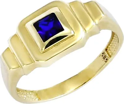 Produktbild von Ring aus 14-karätigem Gold mit synthetischem Saphir, Modell Glare1620