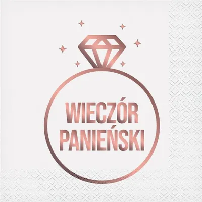 Zdjęcie produktu dla Eleganckie Serwetki na Wieczór Panieński - Białe,  33x33 cm, 20 sztuk – Stwórz niezapomniane chwile pełne stylu i klasy!