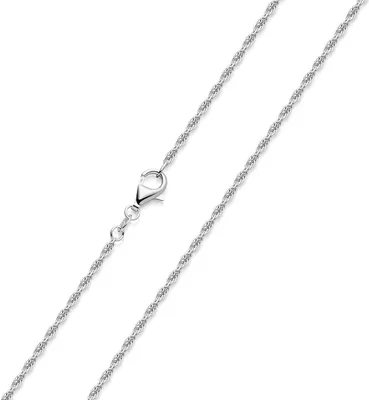 Produktbild von MATERIA Doppel Ankerkette Silber 925 rhodiniert 2mm - Damen Halskette Silber in 40 - 70cm K58