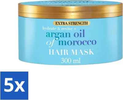 Produktbild von OGX – Arganöl aus Marokko – Haarmaske – Extra Stark – Für geschädigtes Haar – 300 ml - Vorteilspack - 5 Stücke