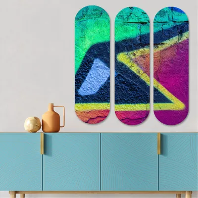 Produktbild von Wallity, 3KY3795, Dekoratives MDF-Gemälde (3 Stück), 100 % MDF, Mehrfarbig, 20 x 70 cm