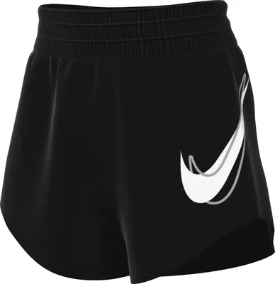 Produktbild von Nike Dri-Fit One Swoosh Laufshorts, schwarz, L, Damen