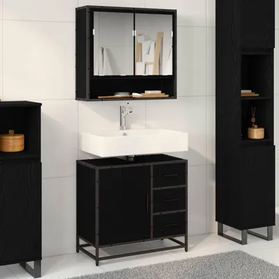 Imagen del producto de Maison Exclusive - Armario de baño, color con aspecto de roble, 65 x 33 x 60 cm