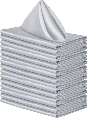 Produktbild von 20 Stück Damast Stoffservietten 43x43cm, Servietten Stoff en Satin Tischservietten Weicher, Servietten Falten für Tischdeko Geburtstag Party Hochzeit Dekoration