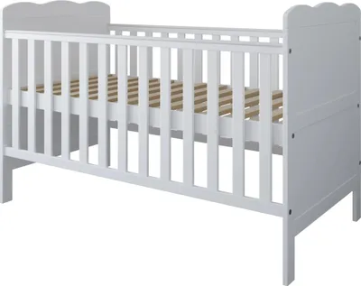 Produktbild von ZEE Weiß Babybett 140x70 ISABEL 2in1 Kinderbett umbaubar Juniorbett höhenverstellbar Holz