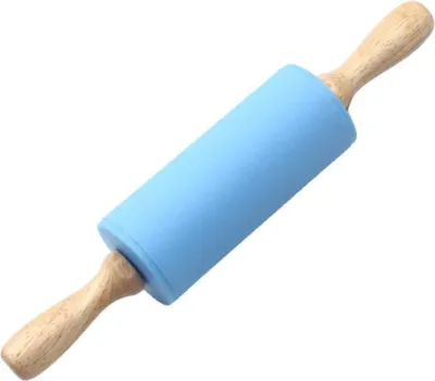 Produktbild von Rotierender Teigroller aus Silikon, ideal zum Ausrollen von Brot und Gebäck, Küchenwerkzeug (Blau)