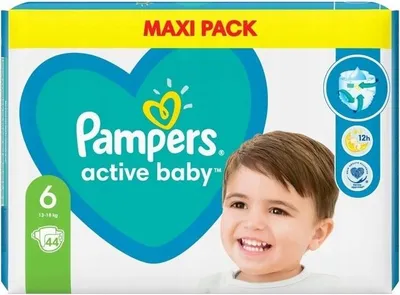 Immagine prodotto di Pampers Active Baby Pieluszki Rozmiar 6, 44 sztuki (13+ kg)