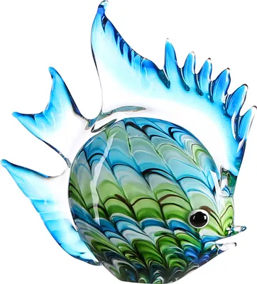 Produktbild von Casablanca by Gilde Dekofigur Glasskulptur Fun Fish, handgearbeitet H. 27 cm,27733