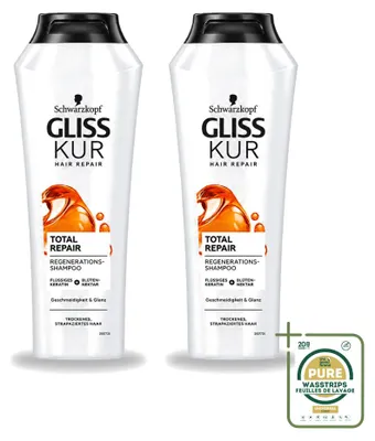 Productafbeelding van 2 x Schwarzkopf Gliss Kur Oil Nutritive Shampoo - 250 ml - Voordeelverpakking - 2 stuks