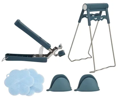 Tellerheber 6er-Pack, hitzebeständig, Edelstahl/Silikon, spülmaschinengeeignet