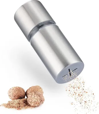 Produktbild von ZOLMER® Muskatnuss Mühle mit Vorratsbehälter I Extra scharfes Mahlwerk für feinstes Muskatpulver I Muskatmühle aus Edelstahl