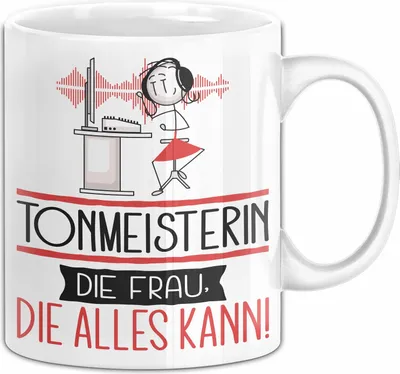 Produktbild von Tonmeisterin Geschenk Tasse Becher Die Frau Die Allen Kann Geschenkidee für eine Tonmeisterin Lustig (Weiß)