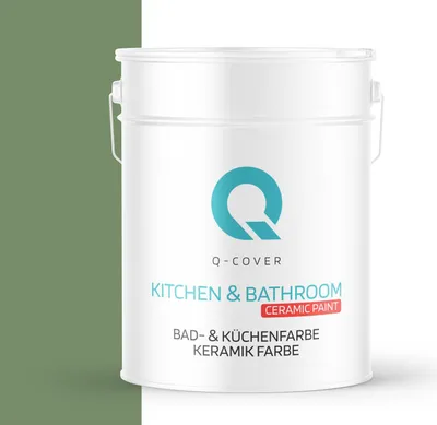 Produktbild von BAD-& KÜCHENFARBE | Dunkelgrün | 10 L | für Wände – robust, schmutzabweisend, tiefmatt | Q-COVER