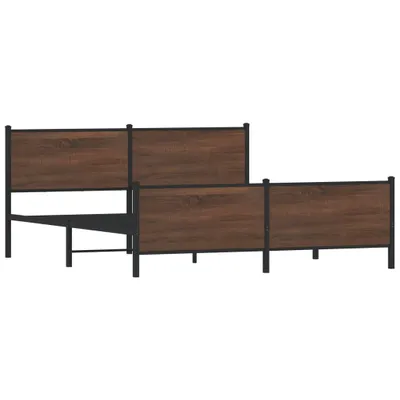 Obrázek produktu pro vidaXL Kovová postel bez matrace Hnědý dubový vzhled 200x200 cm
