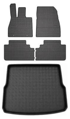 Produktbild von Gummimatten + Kofferraumwanne für BYD Seal 2023- (variabler Ladeboden, obere Position) – Schwarz, passgenau – Wielganizator SolidPRO