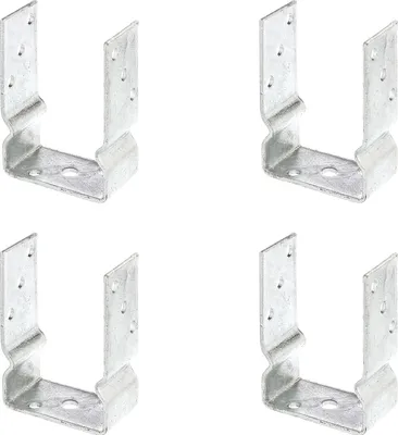 Immagine prodotto di Supporti per pali a U Alberts 4 pezzi, 101x150 mm, zincati a caldo, da avvitare, profondità 60 mm