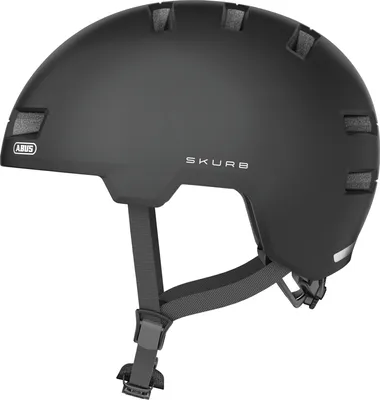 Produktbild von ABUS Stadthelm Skurb - Robuster Fahrradhelm für den Alltag, beim Skaten, BMX-Fahren oder Longboarden - Schwarz Matt, Größe M (55-59 cm)