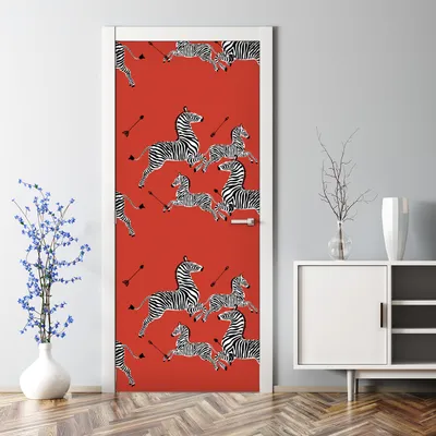 Produktbild von Dekorative Türtapete selbstklebend Türposter Tapete Türaufkleber Punkte Schwarz-Weiß 70 x 200 cm