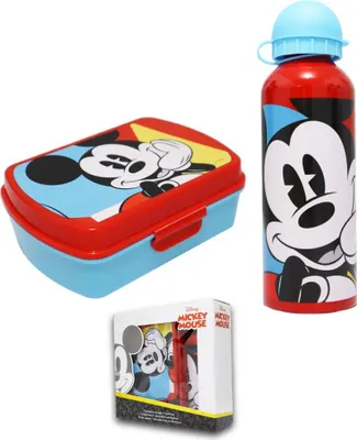 Produktbild von Disney Mickey Maus 2 tlg Lunch Set Brotdose Alu Trinkflasche 500 ml