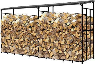 Obrázok produktu pre Vonkajší kovový držiak na drevo, vysoká nosnosť, ekologický dizajn, čierna farba