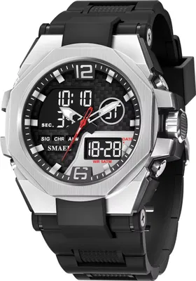 Produktbild von Sportliche Herrenuhr SMAEL ER-38651 Schwarz/Silber KP38651