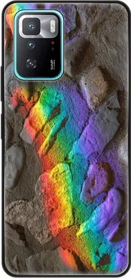 Produktbild von König Design Hülle kompatibel mit Xiaomi Poco X3 GT Kunststoff Soft Handyhülle - Handy Case Regenbogen Steine