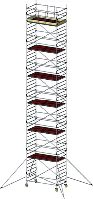 Produktbild von Alu Fahrgerüst Mod. E neue Norm MOBILE - Breite: 1,30 m - Gerüstl.: 1,80 m, Arbeitsh.: 14,30 m