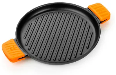 Runde Grillpfanne 32 cm, emailliertes Gusseisen, PFOA-frei