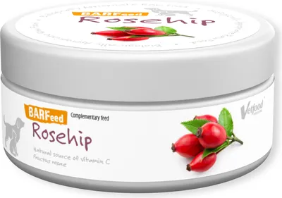 Produktbild von Vetfood BARFeed Rosehip 120g, Wildrosenfrucht - Natürliche Vitamin-C-Quelle und wertvolle Inhaltsstoffe zur Unterstützung des Immunsystems, Hund Katze