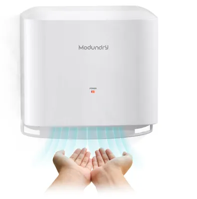 Handtrockner, automatisch, 1200 W, 90 m/s, weiß, Wandmontage
