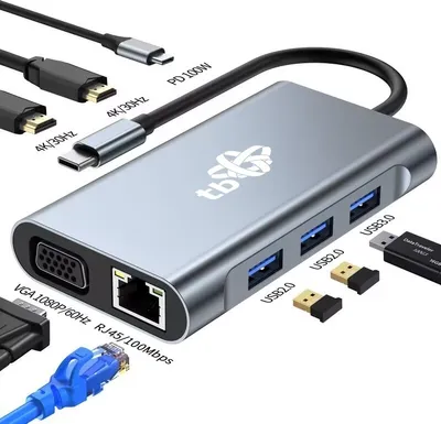 Obrázek produktu pro TB Touch USB C 8v1 - HDMI 2x, USB, VGA, RJ45, PD