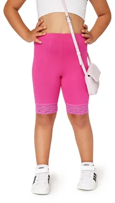Image de Leggings courts pour fille Merry Style avec dentelle - Leggings en viscose pour fille MS10-434 (rose, 140)